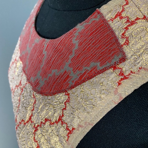 PRADA gold and red brocade sleeveless top - Picture 3 of 12